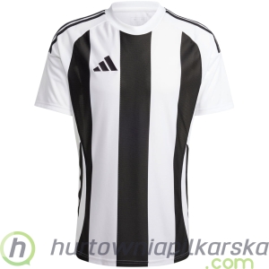 Koszulka sportowa adidas STRIPED 24 JSY biało-czarna IW2143