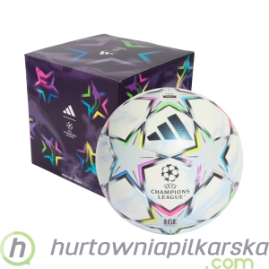 Piłka nożna adidas UCL League 26/27 League Stage Box biało-niebiesko-różowo-zielona KE9771